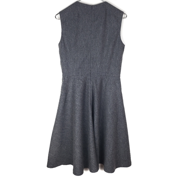 EUC JIL SANDER Navy Gray A Line Short Sleeve Crew Neck Wool Dress Size: 42 - Picture 5 of 5